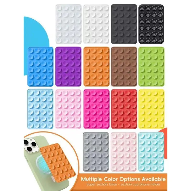 Durable Silicone-Plastic Suction Cup Cellphone Mount Holder - Strong Suction, Diverse Color Combinations, Hands-Free Grip, Smartphone Accessory for Content Creators (Inventory Clearance), Box Pack