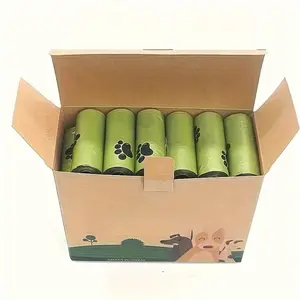 80 Sheets/4 Rolls Leak-Proof Odor-Resistant Thick Pet Waste Bags, Claw Print Design, Easy Clean Polyethylene Material, Dog Poop Management