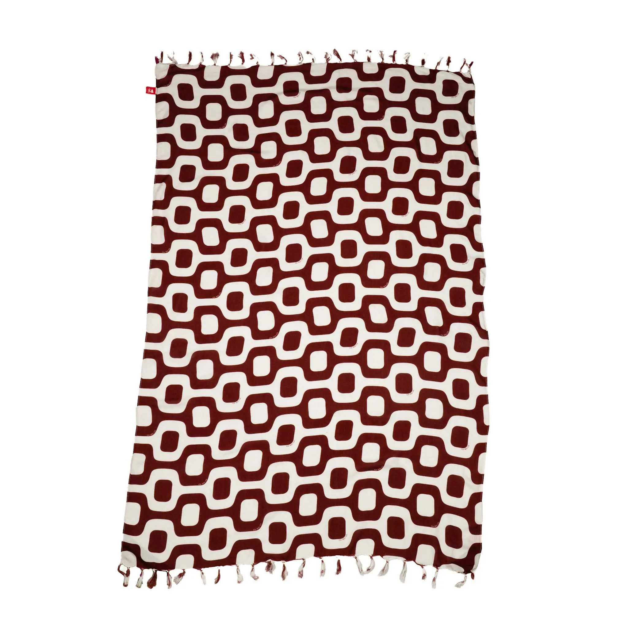 Burgundy Ipanema Pavement, Cangas de Praia- Brazilian Beach Towel (Sarong / Pareo)