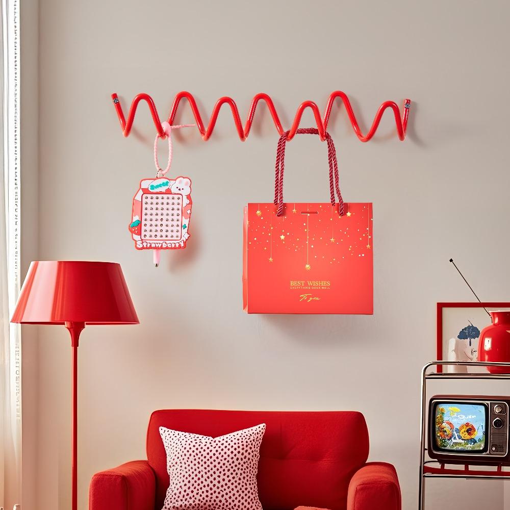 1pc Norse-style 3/4/5/6 Hook Wavy Coat and Scarf Hook | Exquisitely Crafted, Wall-Mounted Metal, Perfectly Combining Storage and Aesthetics, Suitable for Family Organization, Hotel Decoration, Clothing Store Display and Gifts