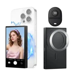 Yatao Selfie Monitor for iPhone, Convert Rear Camera to Selfie Screen, 1500mah Battery, Bluetooth-compatible Remote Control, Ideal for Tiktok Youtube Live, Smartphone Accessories