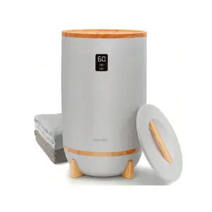 Single Touch Towel Blanket Warmer With Fragrant Disc Holder And LED Ring (Gray)