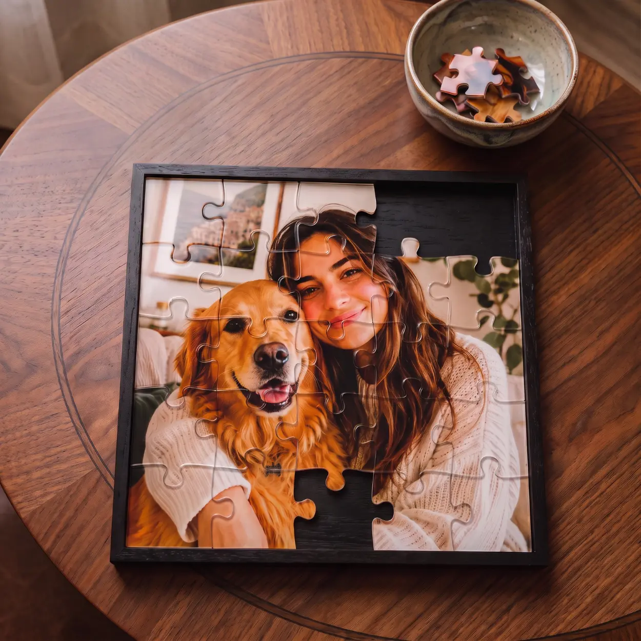 Custom Acrylic Photo Puzzle Frame - Personalized Home Decor Keepsake, Unique Gift for Wedding, Birthday