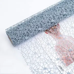 Korean Embroidered Mesh Hollow Flower Packaging Paper, Floral Bouquet Wrapping Net, 1 Roll, 19.7x180 Inches, Ideal for Florists