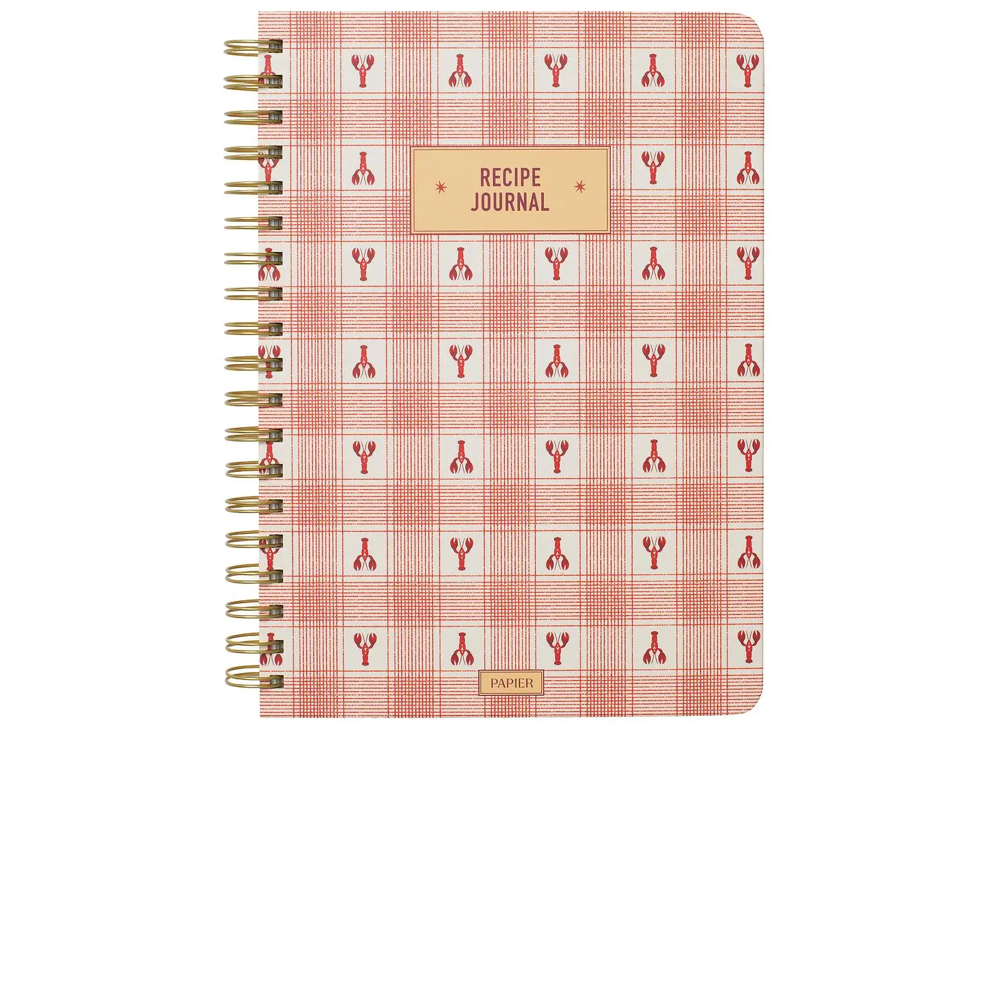 Papier Lobster Gingham Spiral Recipe Journal Papier Lobster Gingham Spiral Recipe Journal