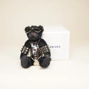 Pre-owned PRADA Fur Bag Accessories Faux Bear Black Bag Charm