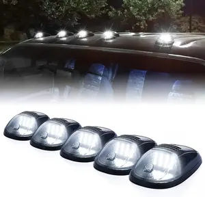 DIBMS Smoke Lens Roof Cab Clearance Light Kit with White LED, Compatible with Van SUV POV Vehicles, 5 Piece