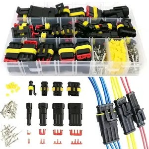 Car Waterproof Connector Set, Automotive Universal 1/2/3/4 Hole Terminal Plug Kit, Waterproof Car Wire Connector, Suitable for Car Motorcycle Truck Boat, Easy Installation