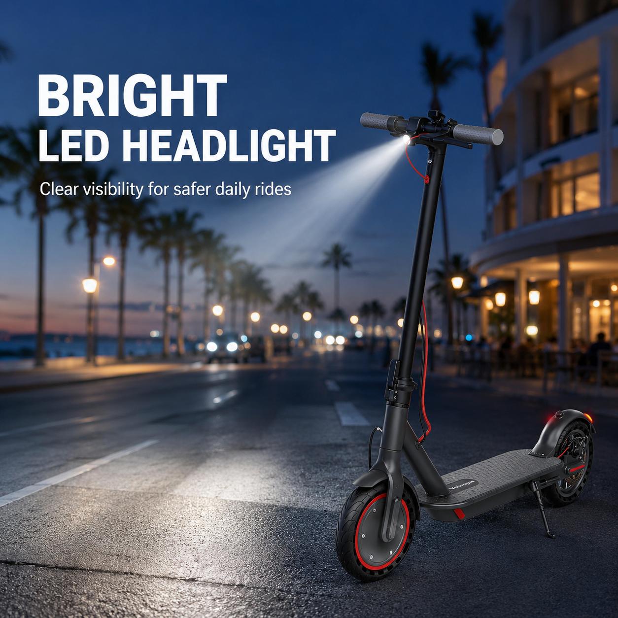 350W Brushless Motor Foldable Adult Electric Scooter, 19 Miles Range Smart App Control Commuter E-Scooter with LCD Display