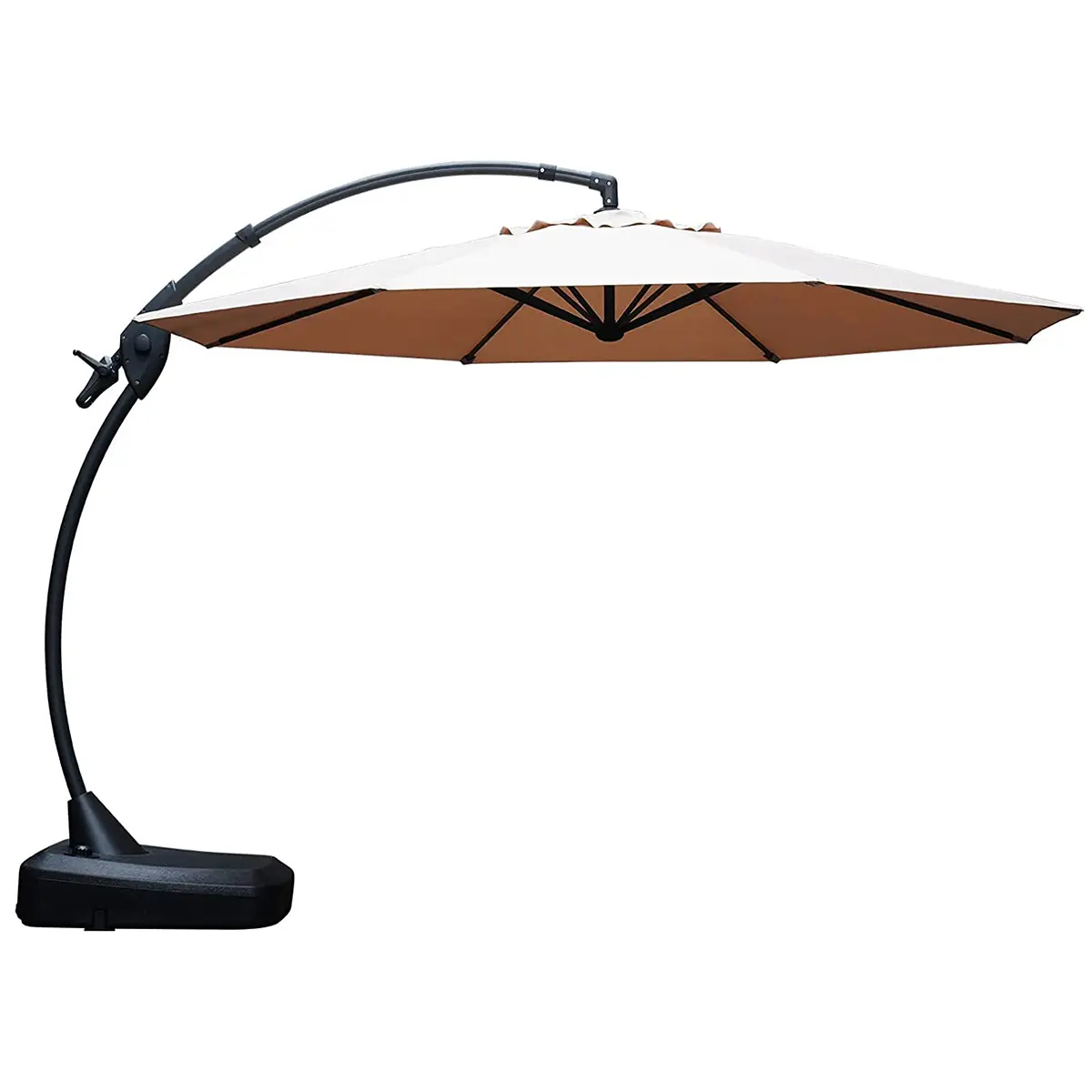 GRAND PATIO 11 FT Round Aluminum Cantilever Patio Umbrella with Sturdy Stable Base, Modern Aesthetic Design, Suitable for Pool, Garden Outdoor Furniture, 250G