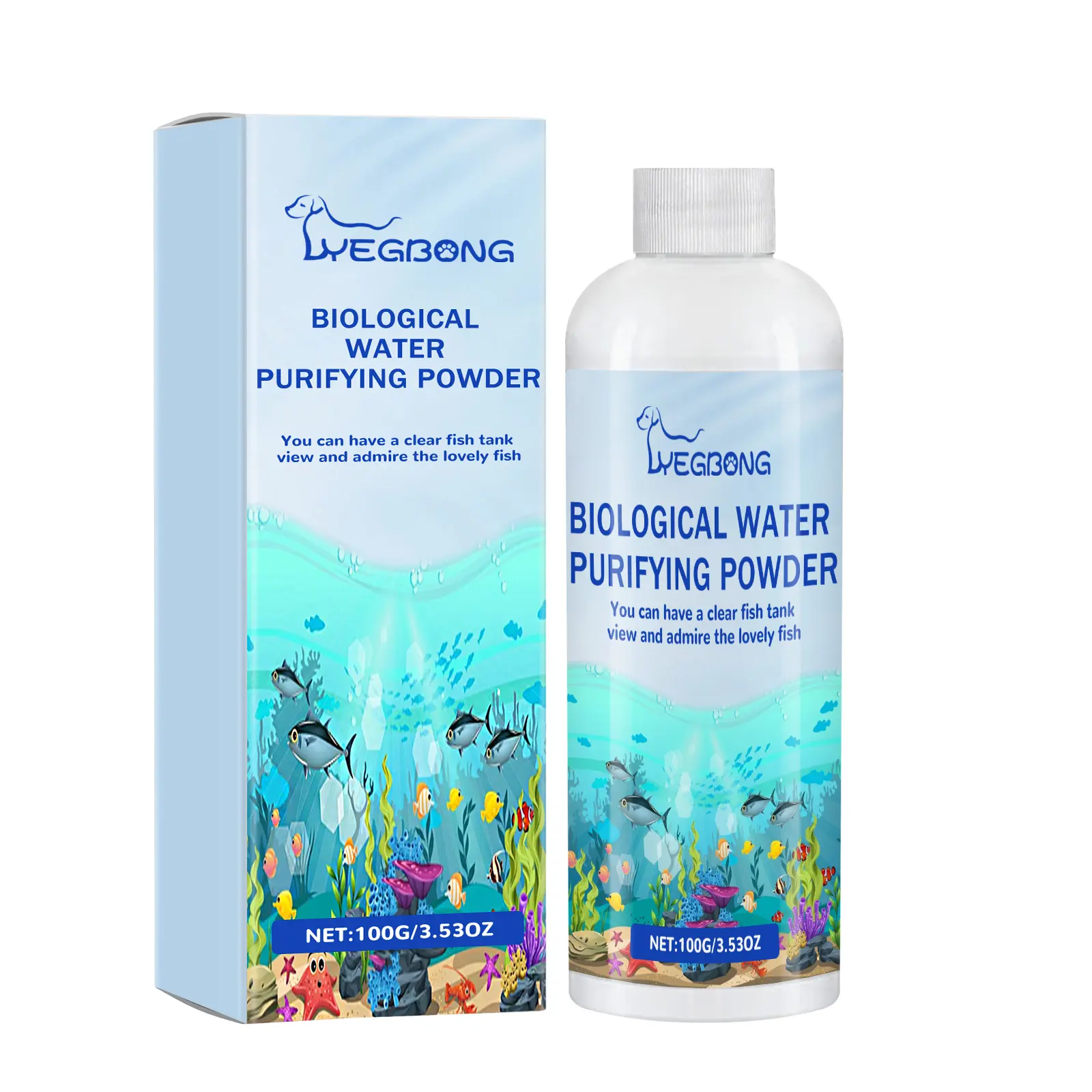 Yegbong Fish Tank Water Purifier Algae Removal Powder Clean Fish Tank Algae and Water Algae Instant Algae Removal Powder