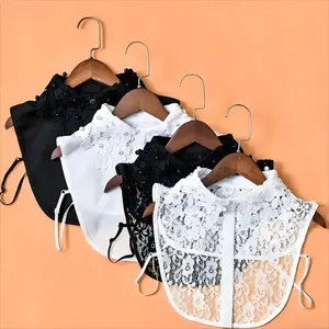 Women’s Detachable Lace Collar – Floral Embroidered Beaded Fake Collar, Elegant Vintage Layering Accessory for Sweaters, Coats, Dresses, Winter Outfits & Daily Wear 4-pack men