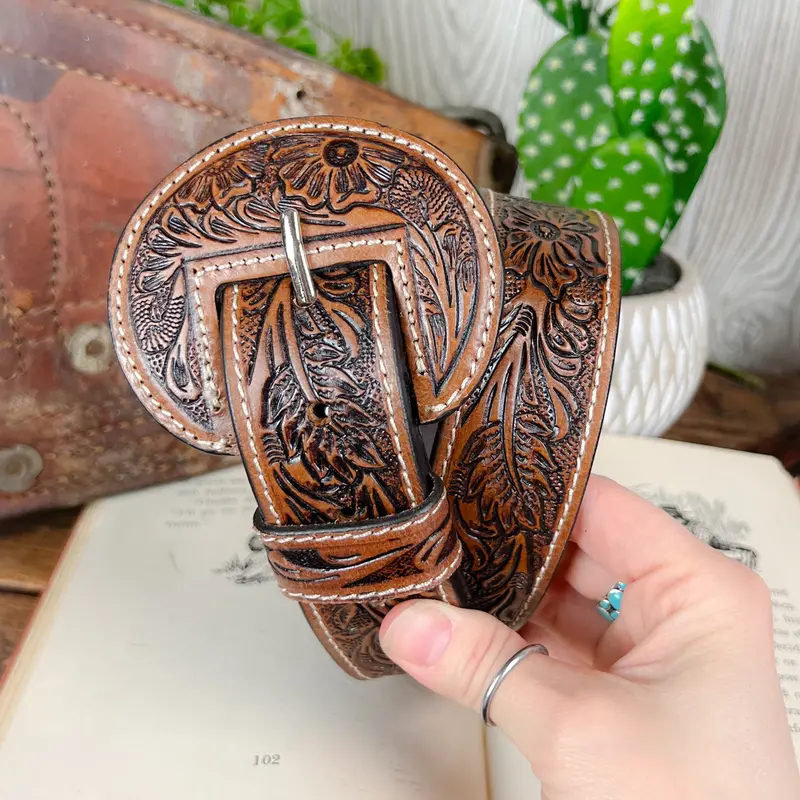 High Desert Tooled Leather Belt - Brown*