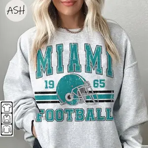 [SALE UP TO 45%] Vintage 90s Style Miami Football Sweatshirt, Retro Sports Fan Shirt, Trendy Game Day Gifts