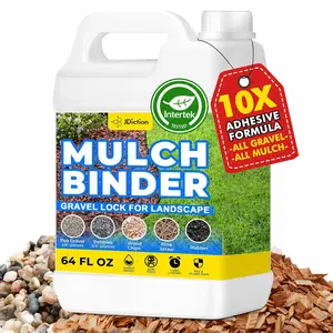 Gravel Glue for Landscaping – 64OZ Rock Glue, Intertek Certified Safe Landscape Glue for Mulch, Pebbles & Stones, 10X Strength Mulch, No White Residue, Permeable, Lasts 2 Years