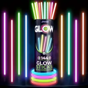 100 Pcs Glow Sticks Set Bulk, 8 Inch Light Up Party Supplies, Party Favors Assortment, 7 Colors, Hand Bracelets & Necklaces, Easter Christmas Halloween Decorations