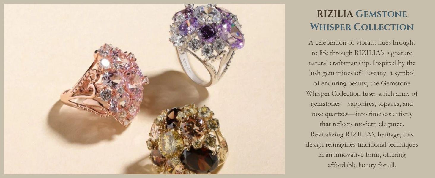 RIZILIA Eternity Tennis Bracelet & Round Cut CZ in Yellow Gold Plated, 7"