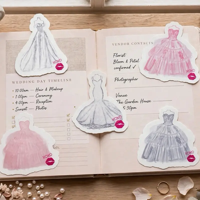 Wifey Vibes Novelty Bridal Dress Stickers - Hand-Drawn Original Art - Waterproof Vinyl Labels - Easy to Apply, Funny Humorous Decor for Her Bridal Era compliments