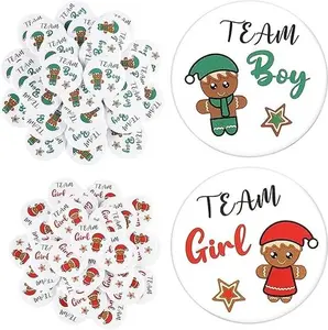 80 Pieces Christmas Gingerbread Gender Reveal Pins - Boy and Girl Buttons for Baby Shower Party Supplies
