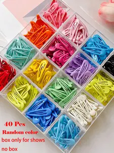Random Color Mini Hair Clips, Cute Colorful Hair Clips, Simple Style Plain Color Hair Accessories for Women & Girls, Goddess Hair Clip, Flat Hair Clips