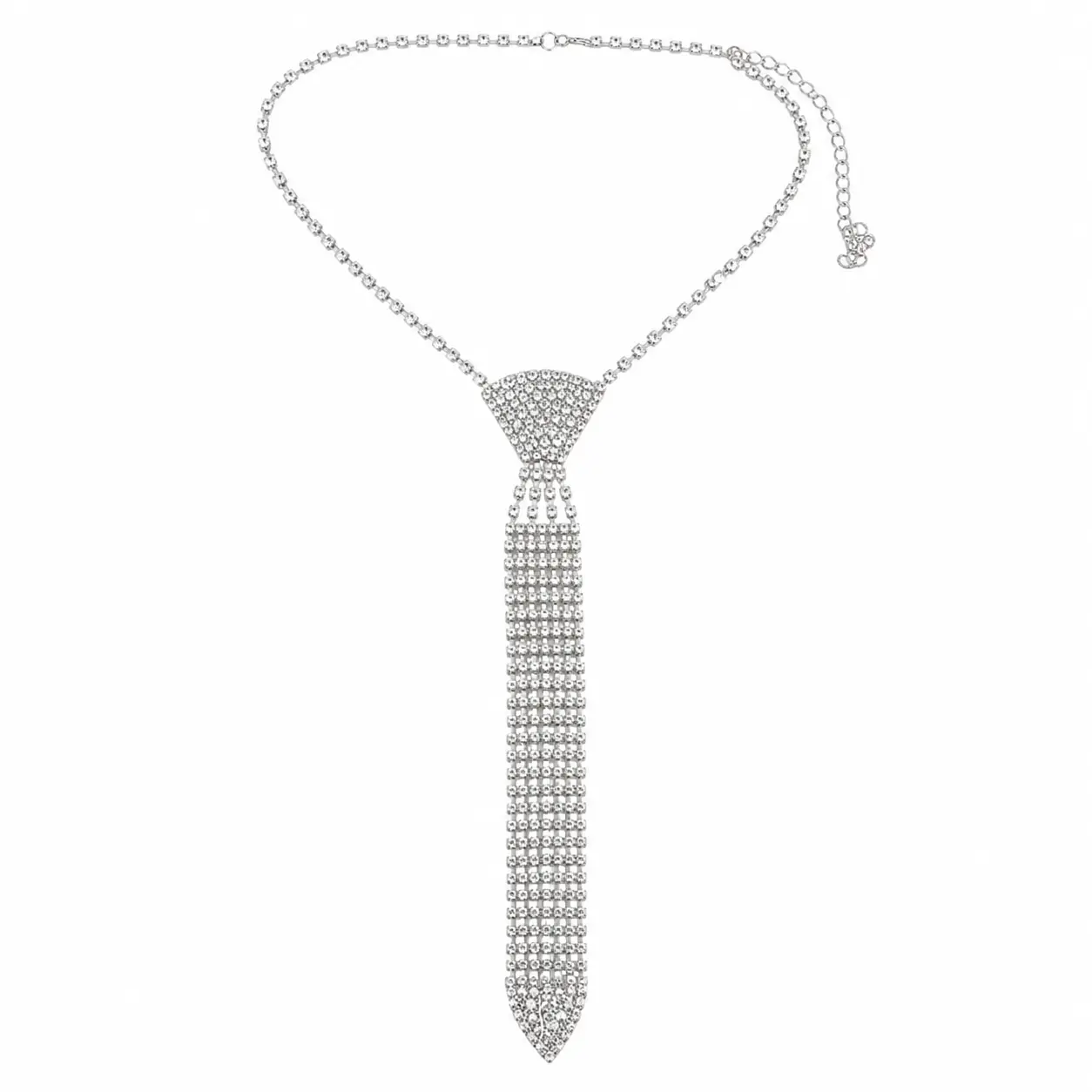 Rhinestone Decorated Tie Necklace for Women for Gift, Fashion Jewelry for Party and Daily Wear, Trendy All-match Jewelry, Goddess Necklace, Chic Gorgeous Jewelry, Fashion Accessories