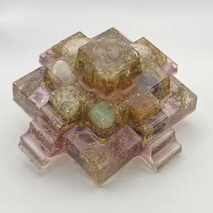 Handmade Mayan Orgone Pyramid | Ancient Stepped Design Energy Amplifier Altar Home Decor Sculpture