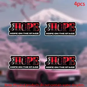 Jhope Stage Flower Stickers for Kids Boys Girls, Durable Vinyl Car Decals for Doors Windows Laptops Furniture Bumpers, 4pcs Set