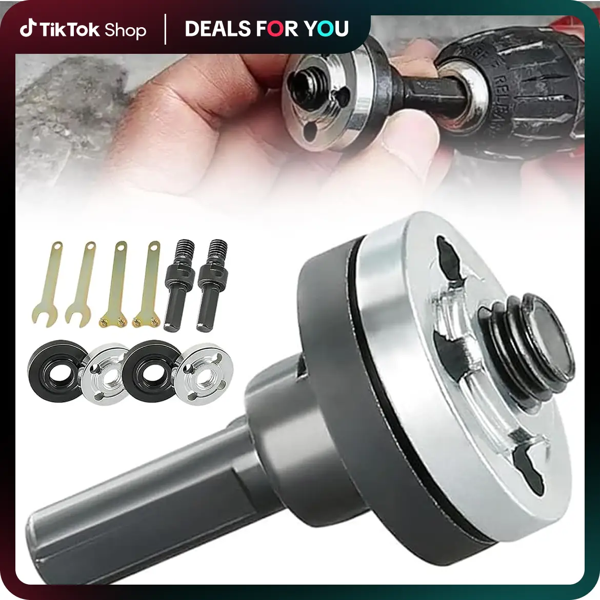 Electric Drill Angle Grinder Connecting Rod Set, Multifunctional Adjustable Rotary Driver Cutter Shaft Accessories Drill Angle Grinder Adapter for Cut