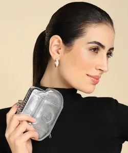 COIN PURSE LARGE SIZE DOUBLE FRAME WITH ZIPPER POCKET SPACIOUS BLACK GIFT IDEA