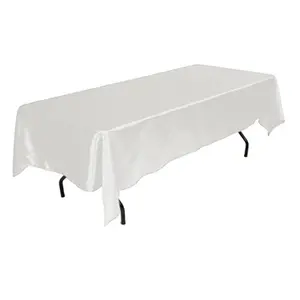Tektrum Rectangular Silky Satin Tablecloth - Premium Fabric - Best for Wedding Party Banquet Events Restaurant Kitchen Dining Decoration - White Color