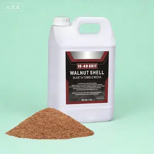 Fine Grit Walnut Shells for Tumbling and Blasting, 18/40 Grit Polishing Media, Vibratory Deburring, Anti-Skid Fillers, Natural Abrasive for Surface Finishing