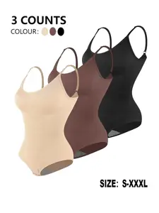 Women's Solid Color V Neck Shapewear Adjustable Strap Bodysuit, Tummy Control Seamless Shaper, Women's Shapewear for Daily Wear, Compression