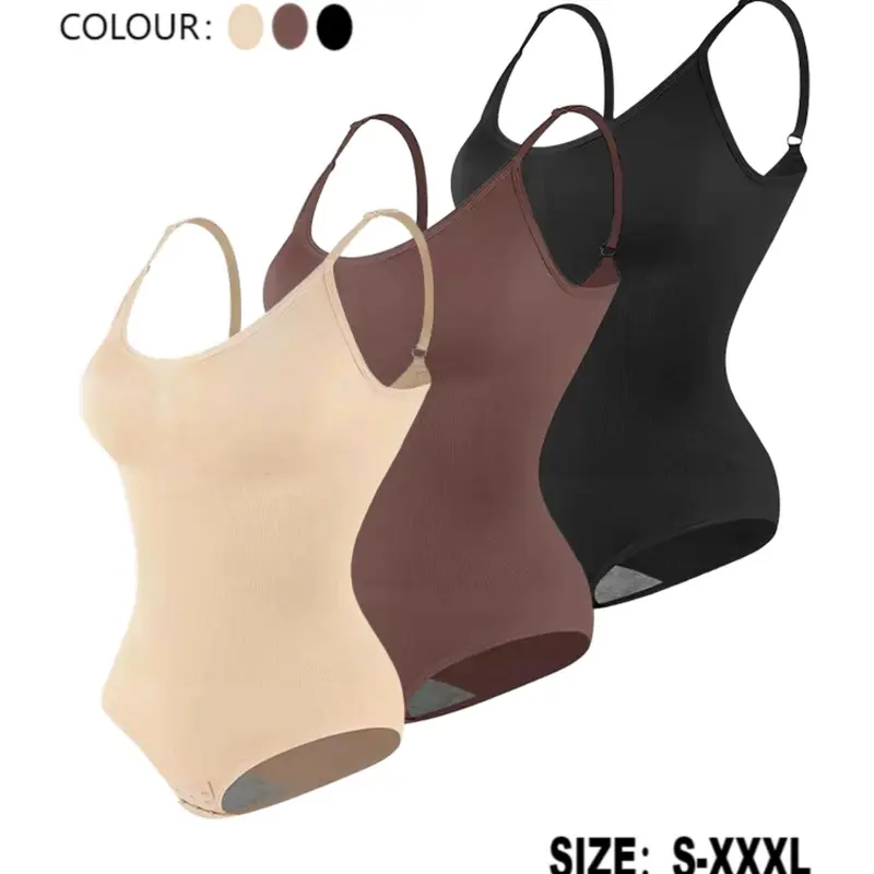 Women's Solid Color V Neck Shapewear Bodysuit, Shaper Bodysuits, Underwear, Tummy Control Seamless Shaper, Women's Shapewear for Daily Wear, Compression