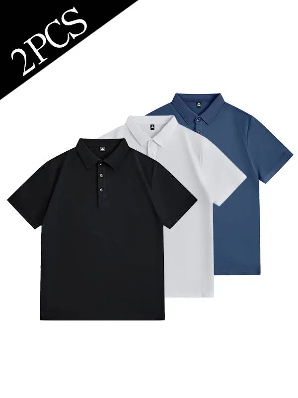 2PCS Street Fashion Soft & Comfortable Casual Loose Half Sleeved Summer T-Shirt for Men - Simple & Fashionable Street Wear Top