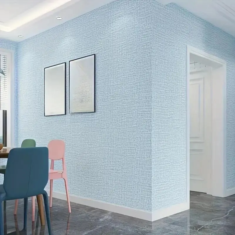 Self-Adhesive Linen Wallpaper Roll, 3D Textured Washable Wall Covering, Waterproof & Moisture-Proof, Easy to Install, Ideal for Living Room, Bedroom, Office, Kitchen, Bathroom, Furniture Renovation