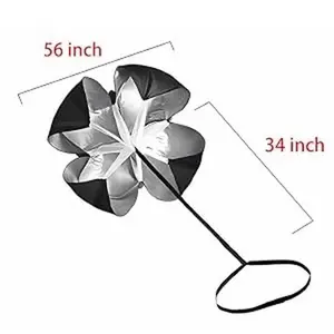 StillCool Running Speed Training, 56 Inch Resistance Parachute for Soccer and Football Training, Black