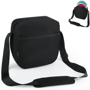Discus Carrier Shoulder Bag with Adjustable Strap, Portable Track and Field Discus Throw Storage Carry Case with Zipper Pocket, Holds 2 Discuses, Discus Not Included