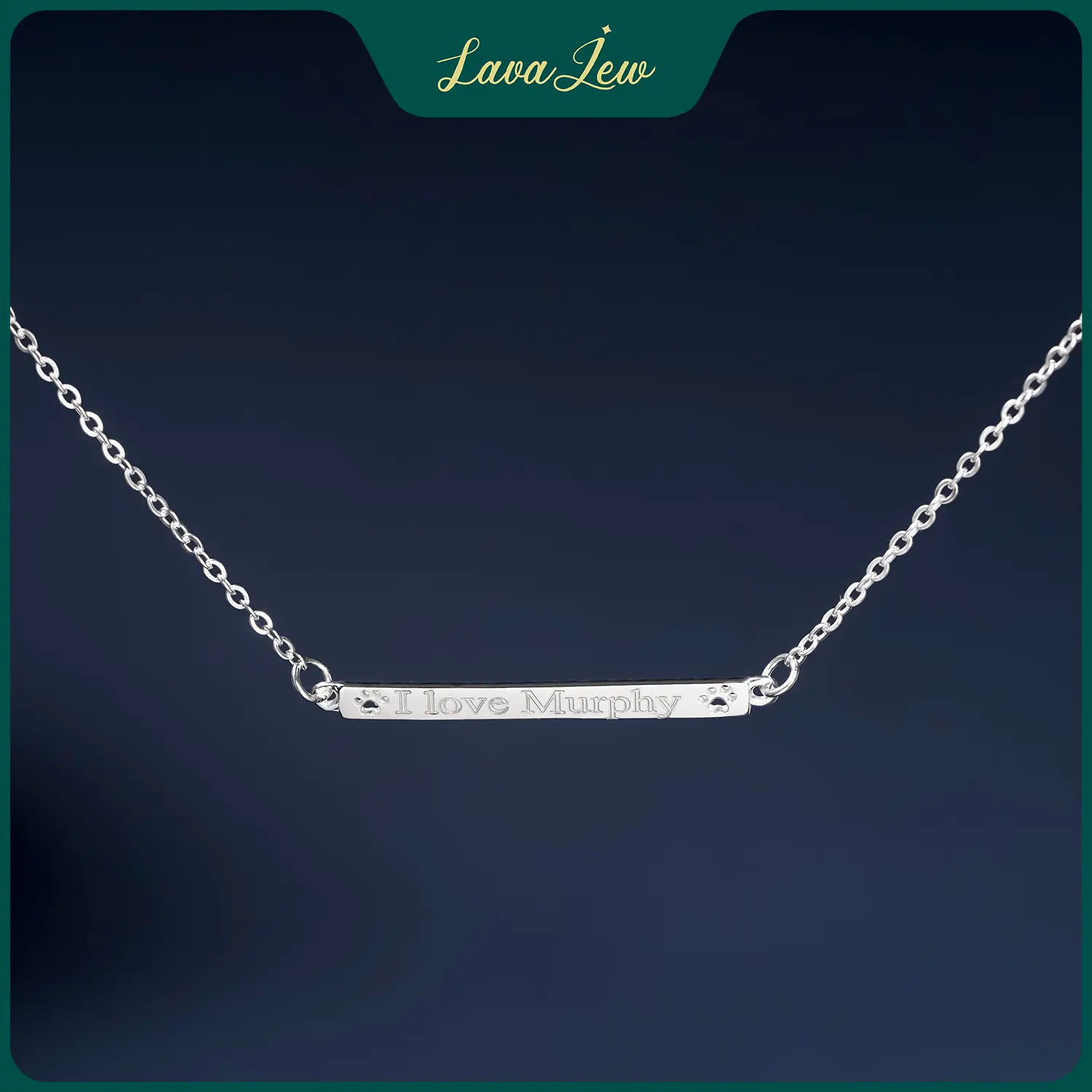 LavaJewelry Personalized Necklace, Custom Silver Name Necklace, Necklace for Woman, Girls, Jewelry Gift