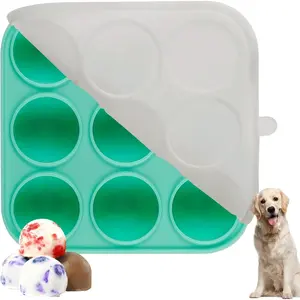 9 Cavities Silicone Dog Treat Mold with Lid for Woof Pupsicle & Power Chewer Pupsicle,Frozen Dog Silicone Molds for Making Refill Popsicle Treats 25-75 lbs