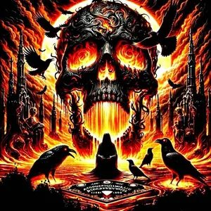 5D DIY Full Drill Round Diamond Painting - Diamond Art Kit Craft Flame Skull, Raven, Ouija Board. Mosaic, Canvas - DIY Decorative Painting, Home Wall Decor, Perfect for Halloween, Christmas, Independence Day, Birthdays, and Anniversary Gifts.