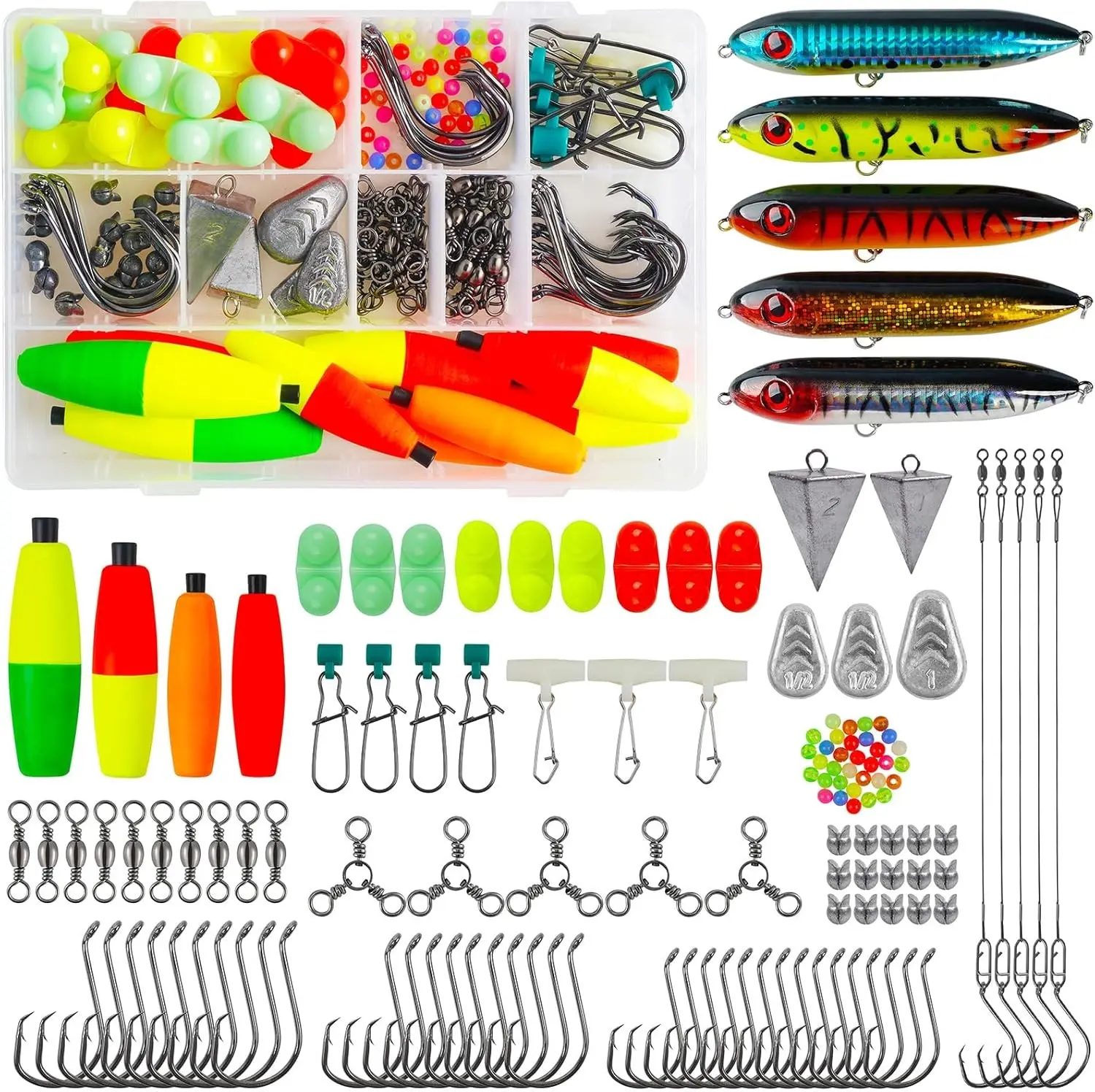 Catfish Rig Catfishing Tackle Making Kit Santee Cooper Rig with Catfish Floats Rattling Line Float Lures Peg Float Bobbers Catfish Hooks Swivels Catfish Sinker Weights Fishing Rattle Bells