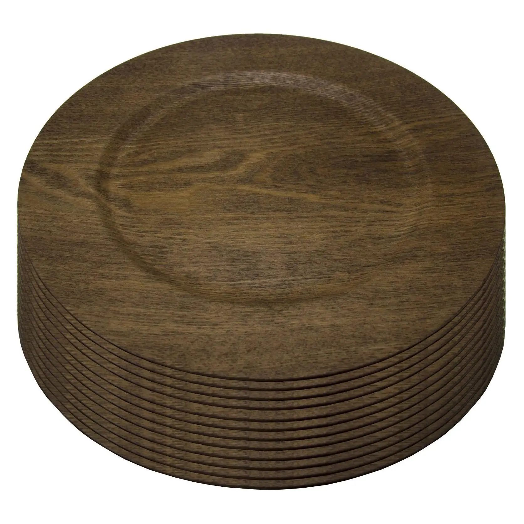 Gibson Home 12 Piece 13" Wooden Skin Luxe Plate Chargers