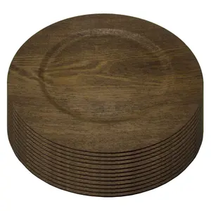 Gibson Home 12 Piece 13" Wooden Skin Luxe Plate Chargers