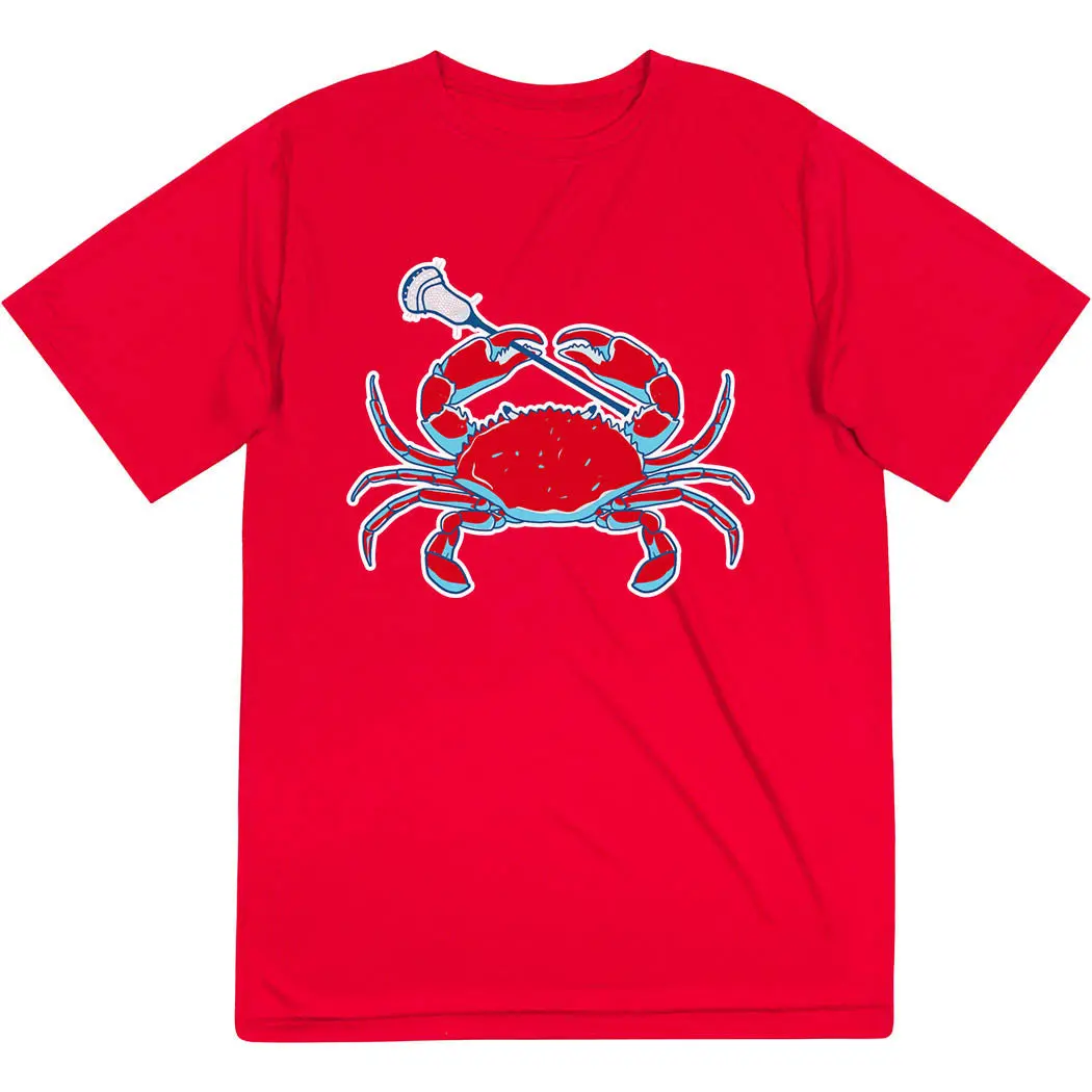 Men's Bayside Lacrosse Performance T-Shirt - Short Sleeve, Workout, Casual, Menswear, Outdoor Top, Shortsleeve, Moisture Wick, Uv Protective, Tshirt