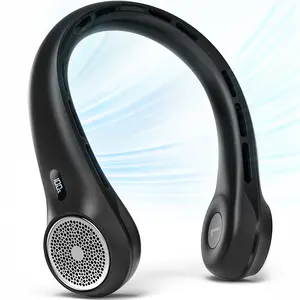 FrSara Neck Fan, Portable Fan, with LED Display, 360° Cooling, Cooling Fan, 3-Speed ​​Adjustment & Whisper-Quiet Operation, Twistable, Rechargeable, Gift for Women Men, Outdoor Indoor as Travel Essential