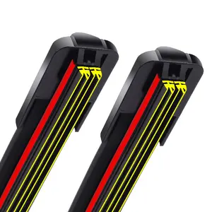 Six Ply Rubber Boneless Universal Wiper Blades OEM Quality Quiet Durable Teflon Coated All Weather Front Windshield Wipers