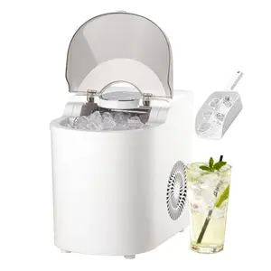 VEVOR Countertop Ice Maker, 7 Cubes Ready in 6 Mins, 26 lbs per Day, Self-Cleaning Portable Machine with Ice Scoop, Ice-Making Machine with 2 Sizes Bullet Ices for Home, Kitchen, Office, Bar Party