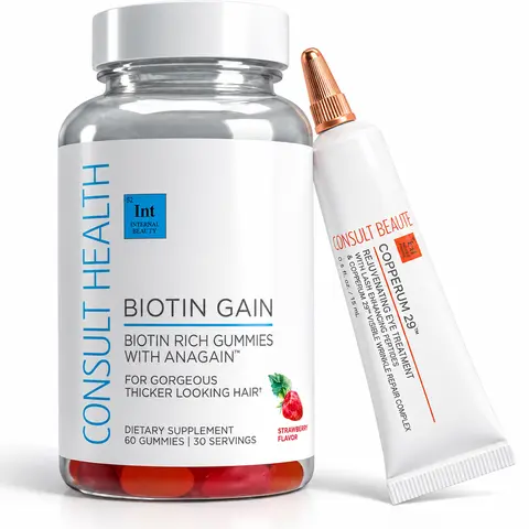 Lashes + Hair Rejuvenation Duo - Copperum 29 Eye & Lash Treatment & Biotin Rich Gummies for Fuller Stronger Hair Beauty Supplement Healthy Supplement