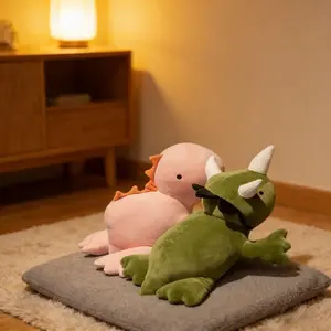 Weighted Dino Plush for Anxiety Relief Squishy Jumbo Pillow | TikTok Made Me Buy It | Gifts for Kids, Teens & Adults | Kawaii Stuffed Animal Toy (Triceratops)