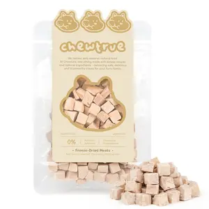 ChewTrue Freeze-Dried Duck Cubes Pet Treats, High Protein, Low Fat, Clears Heat & Cools Body, Soothes Skin Allergies, Salt-Free & Additive-Free, Suitable for Cats and Dogs.（Pack size：60G）